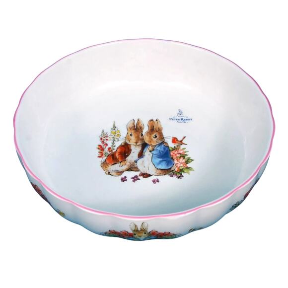 Beatrix Potter Peter Rabbit & Friend Spring Easter Large 10" Serving Dish | Bowl - Picture 5 of 7